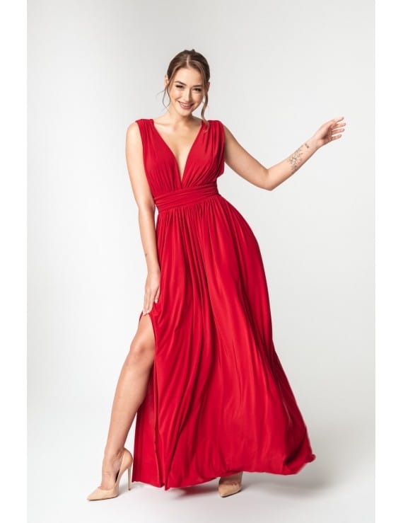 Aurelia sukienka maxi w kolorze czerwonym