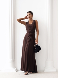 AURORA – sukienka maxi multiway /MOCCA BROWN